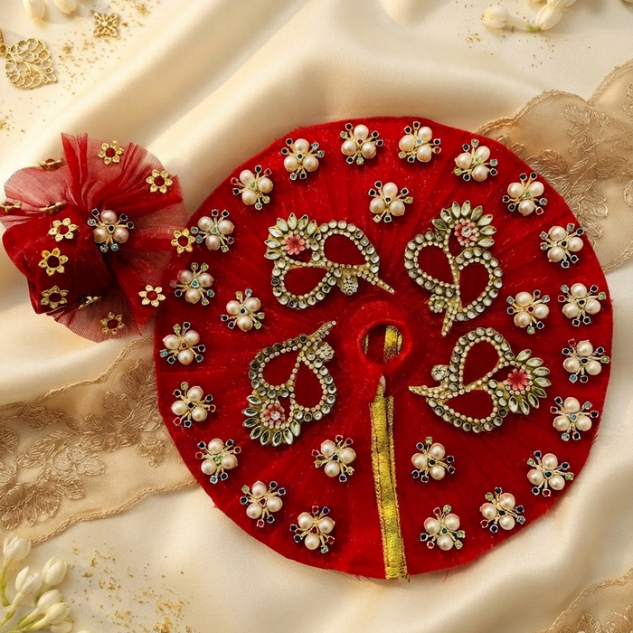 Royal Red & Pearl Festal Attire