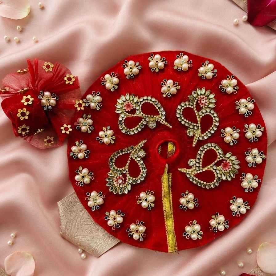 Royal Red & Pearl Festal Attire