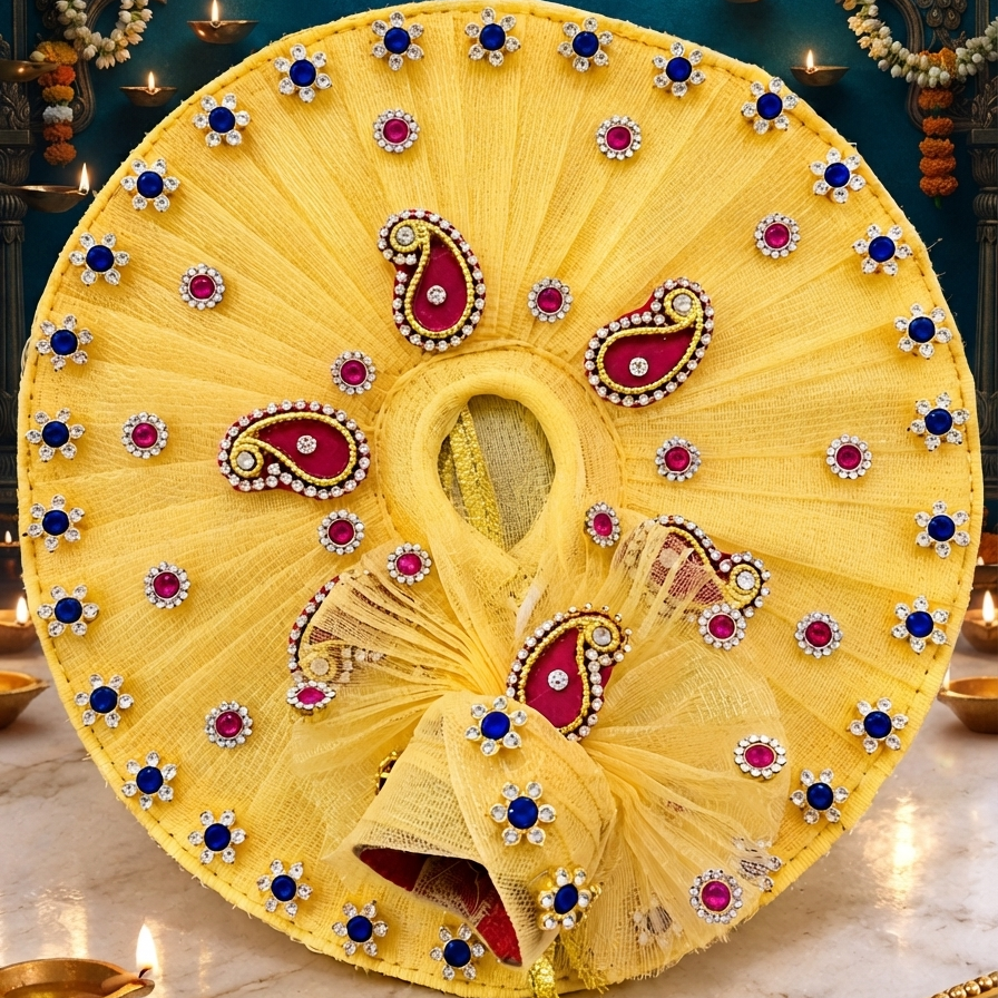 Golden Radiance Pleated Poshak
