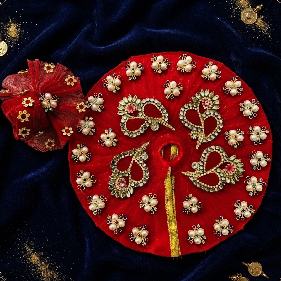 Royal Red & Pearl Festal Attire