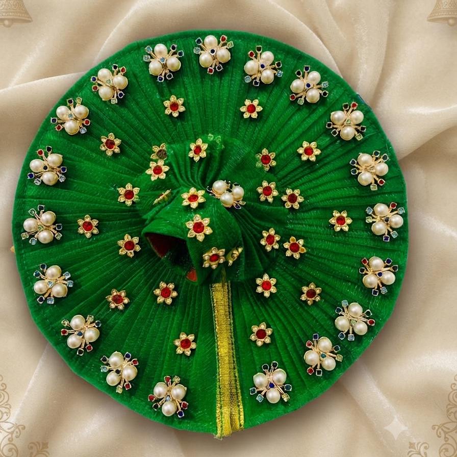 Laddu ji Green Shimmer Poshak