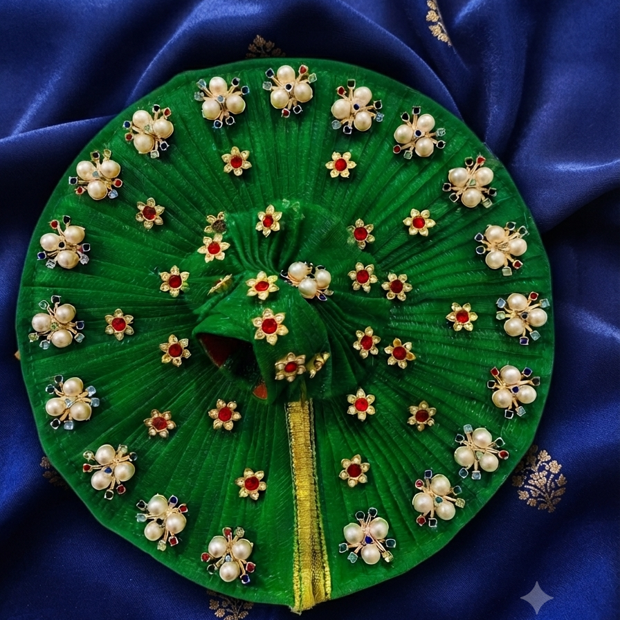 Laddu ji Green Shimmer Poshak