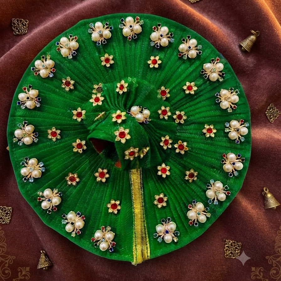 Laddu ji Green Shimmer Poshak