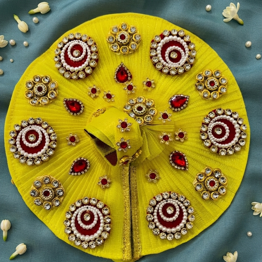 Royal Yellow & Ruby-Studded Deity Ensemble