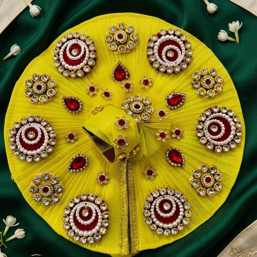 Royal Yellow & Ruby-Studded Deity Ensemble