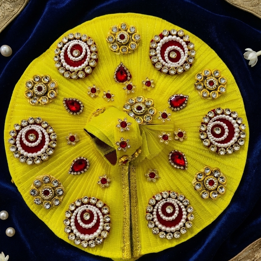 Royal Yellow & Ruby-Studded Deity Ensemble