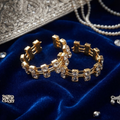 Royal Blue Crystal Gold-Plated Bangles | Premium Artificial Jewellery Set | Elegant Stackable Bangles