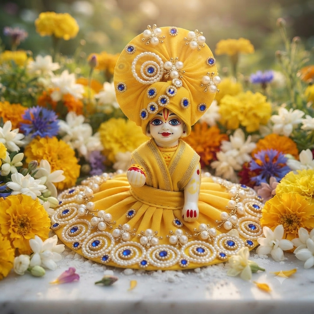 Yellow Aura Laddu ji Attire