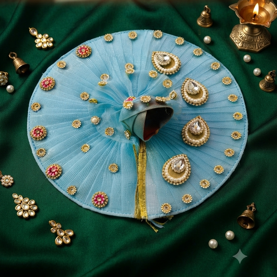 Sky Blue Crystal Designer Poshak