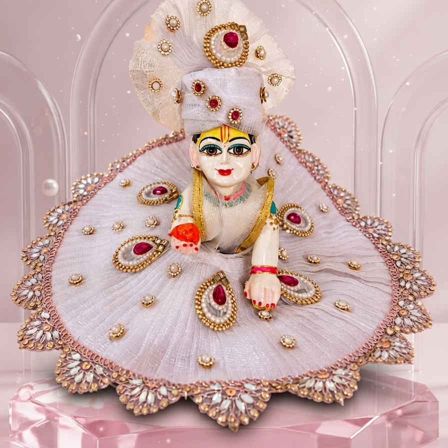Premium White laddu ji Dress