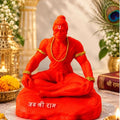 Shree Hanuman Ji Meditation Murti | Premium Devotional Idol with “जय श्री राम” Inscription | Peaceful Bajrangbali Statue for Home Temple
